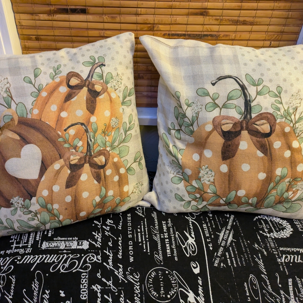 Fall Pumpkin Design Pillow Shams Set Of 2